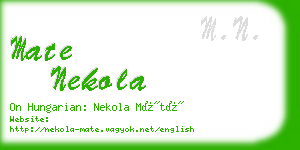 mate nekola business card